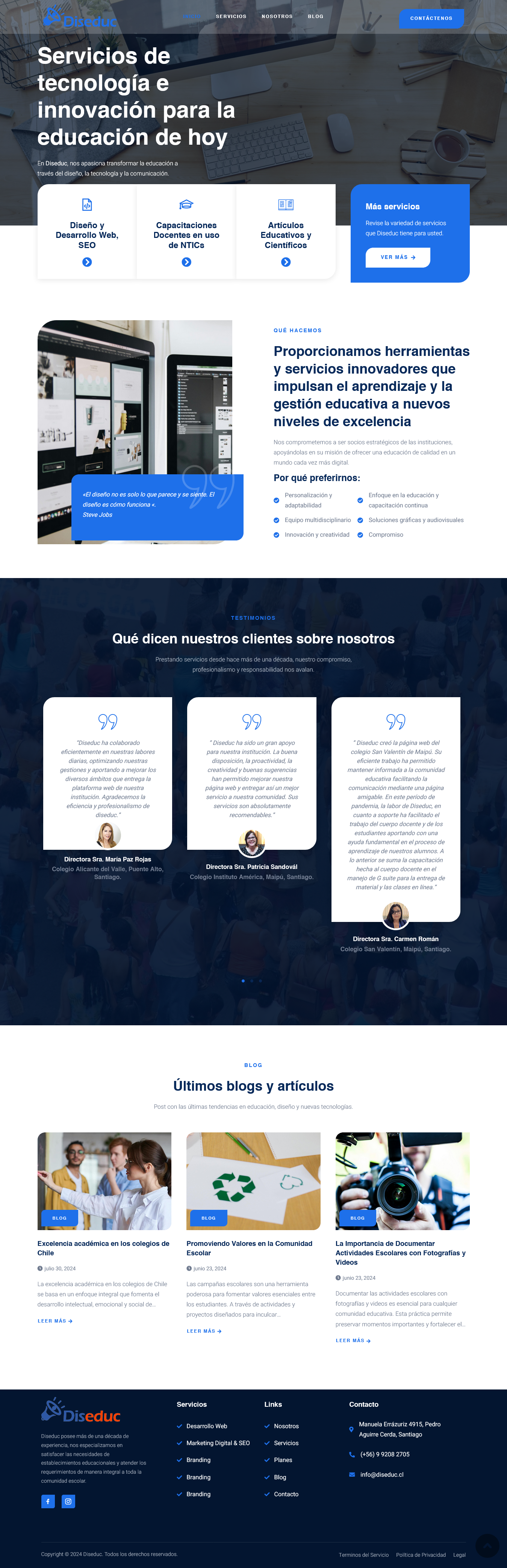 Sitio web corporativo Diseduc